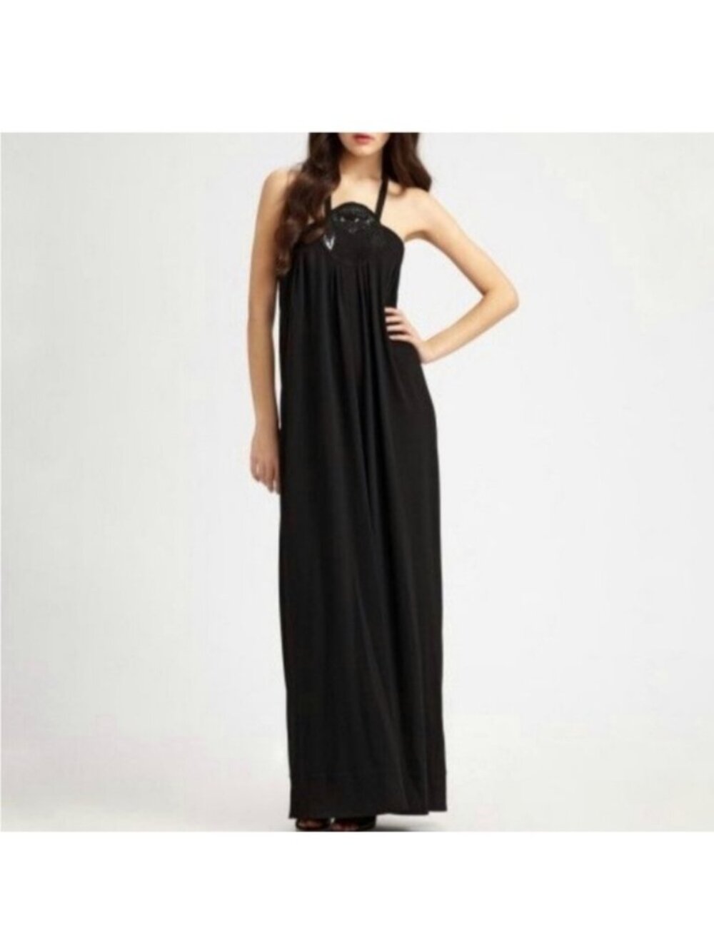 Elegant Black Halter Maxi Dress